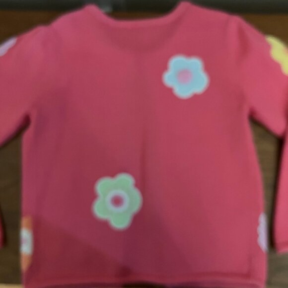 Talbots Kids Girls Pink Cardigan Sweater Size 6 Flowers - Picture 3 of 3
